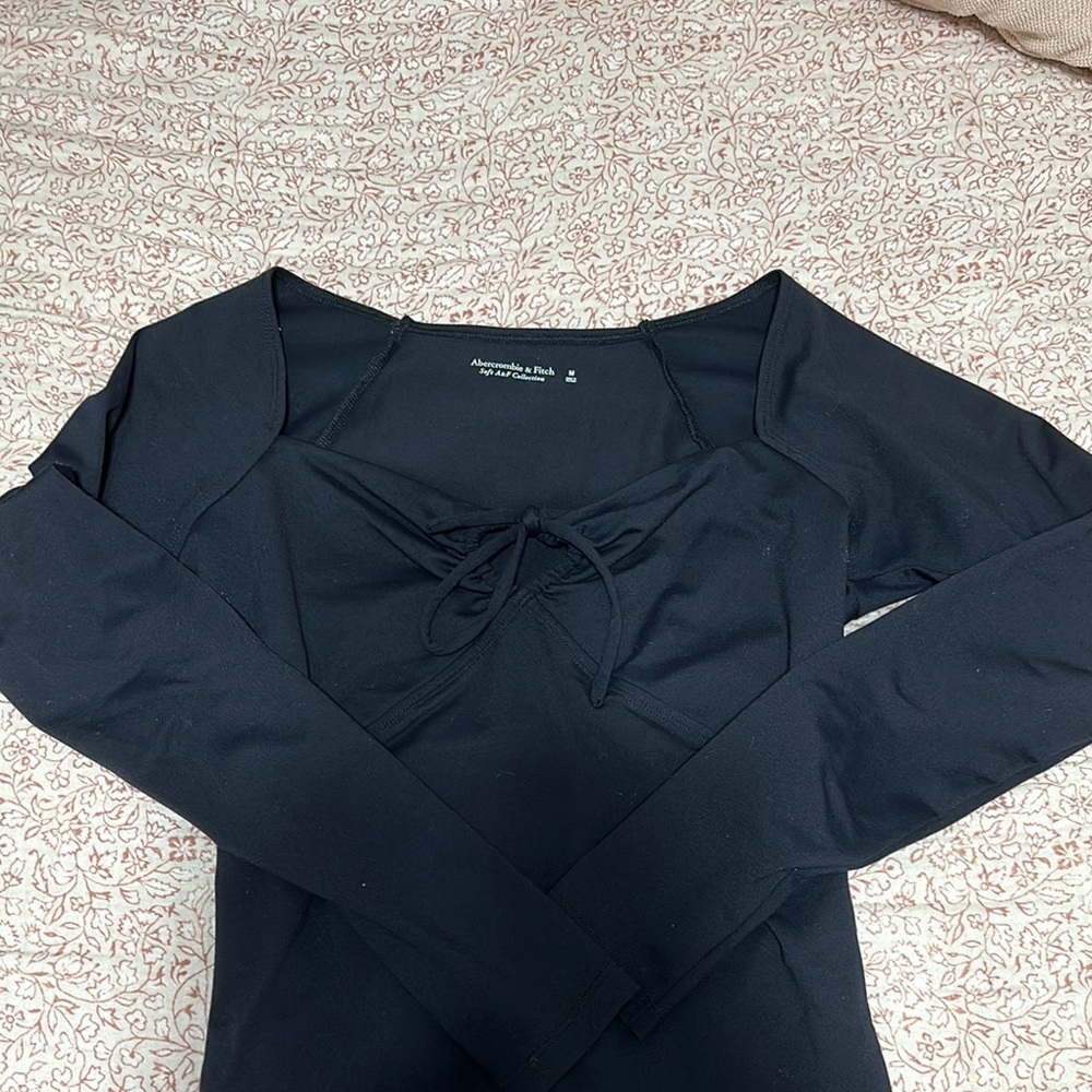 Abercrombie Black Long Sleeve Bodysuit